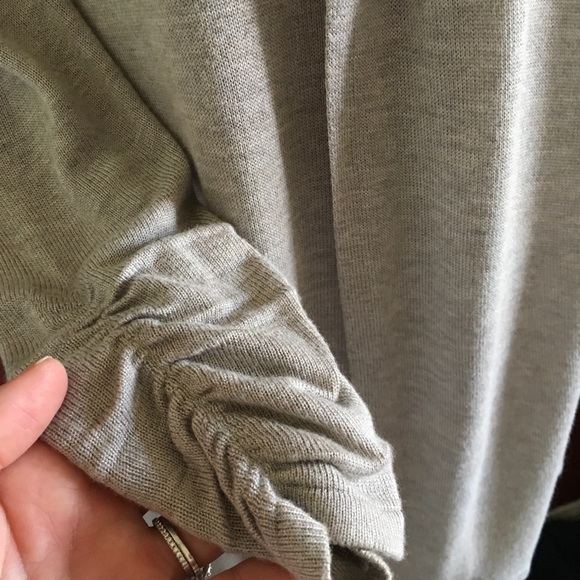 Lightweight Ruched Sleeve Open Front Cardigan - Picture 2 of 5